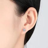 925 Silver Zircon Stud Earrings for Wedding Party