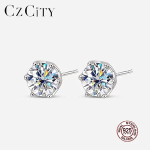 925 Silver Zircon Stud Earrings for Wedding Party