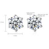 925 Silver Zircon Stud Earrings for Wedding Party