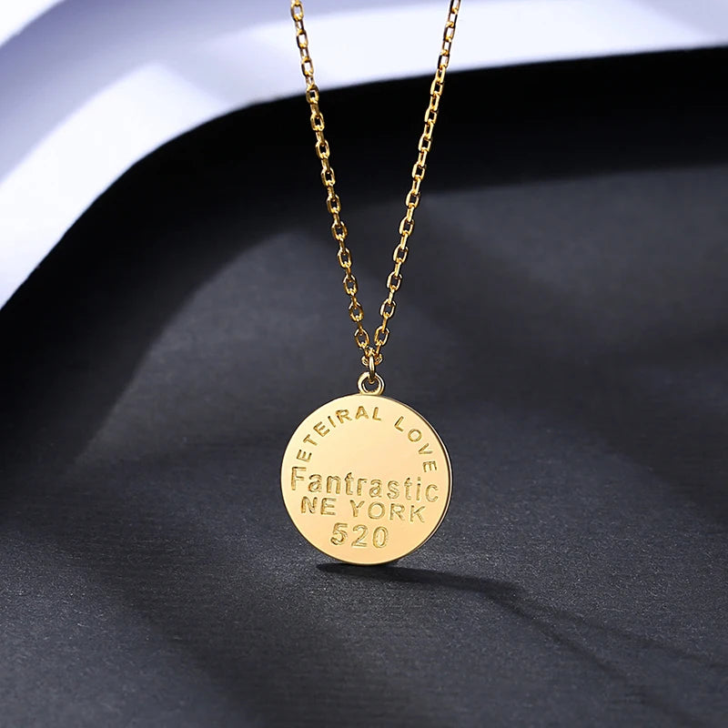 Vintage 14k Plated Coin Initial 925 Sterling Pendant