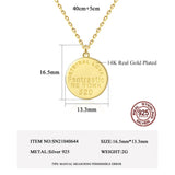 Vintage 14k Plated Coin Initial 925 Sterling Pendant