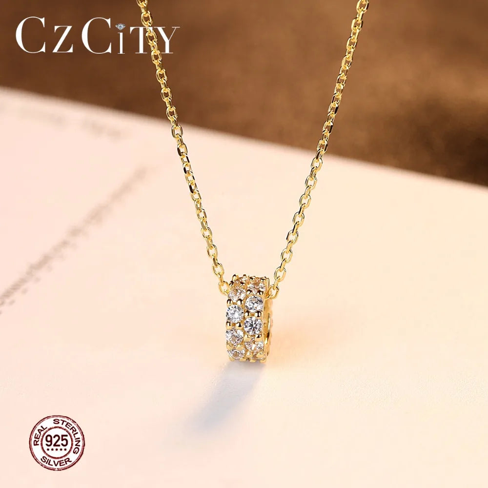 Vintage 925 Silver CZ Women's Necklace Wedding Jewelry