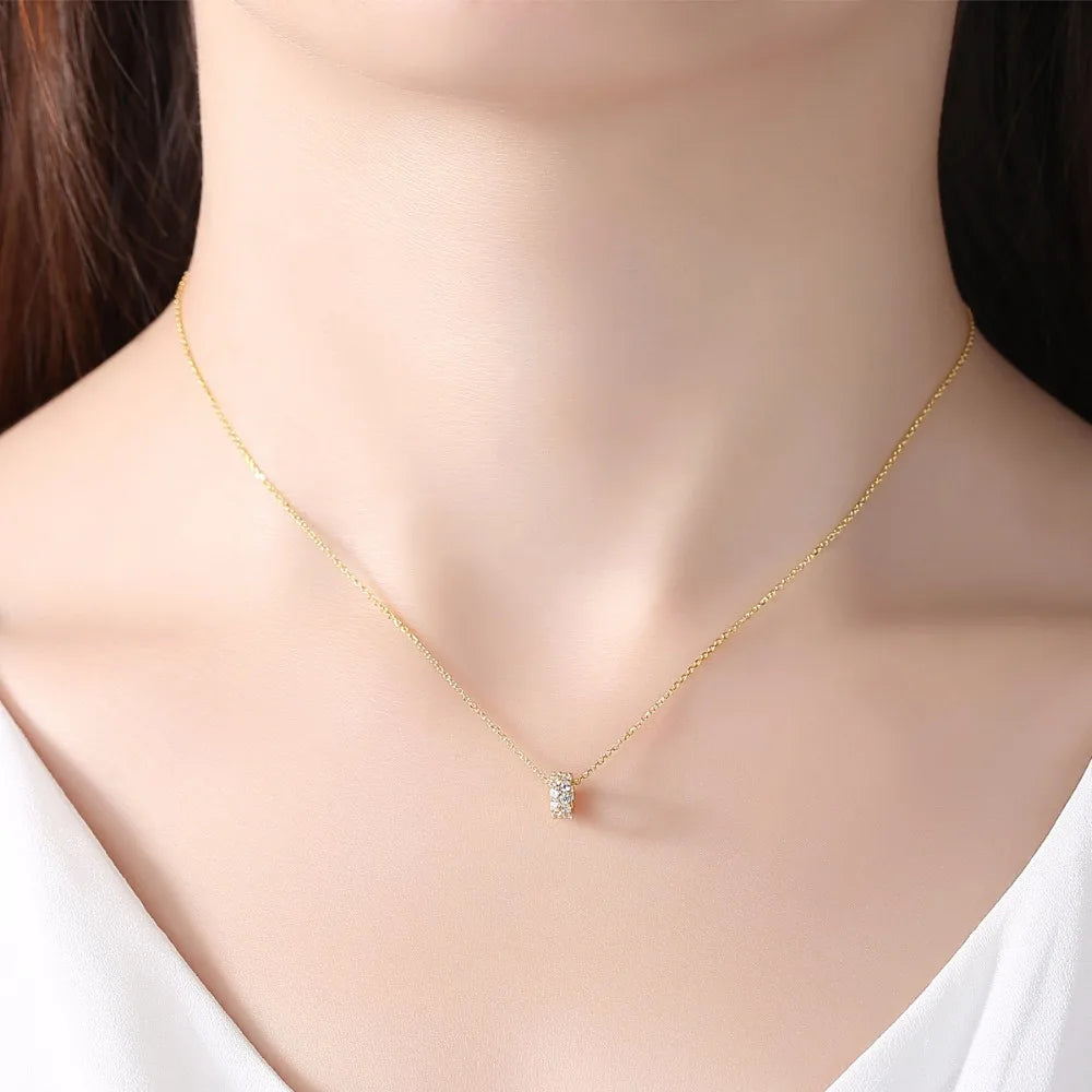 Vintage 925 Silver CZ Women's Necklace Wedding Jewelry