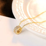 Vintage 925 Silver CZ Women's Necklace Wedding Jewelry