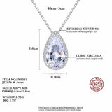 Yellow CZ Water Drop Pendant Necklace Classic Statement Gift