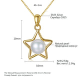 Star Pearl Necklace Pendant, 925 Sterling Silver Jewelry