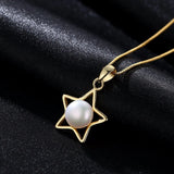 Star Pearl Necklace Pendant, 925 Sterling Silver Jewelry