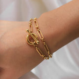 Stainless Steel Cable Link Chain Bracelet 7/8inch Wrist Jewelry