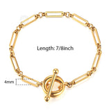 Stainless Steel Cable Link Chain Bracelet 7/8inch Wrist Jewelry