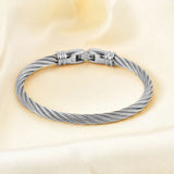 Stainless Steel Wire Bracelets Stackable Cuff Bangles