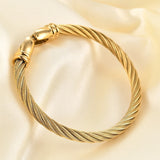 Stainless Steel Wire Bracelets Stackable Cuff Bangles