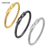 Stainless Steel Wire Bracelets Stackable Cuff Bangles