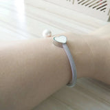 Heart Charm Bracelets Women Gift Cable Wire Stainless Steel Bangles