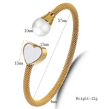 Heart Charm Bracelets Women Gift Cable Wire Stainless Steel Bangles