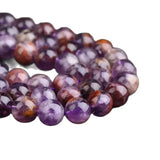 Cacoxenite Auralite 23 Seven Ghost Purple Lodolite Quartz Round Loose Beads