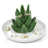 Ceramic Cactus/Aloe Ring Holder Dish for Jewelry Organizer Display