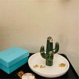 Ceramic Cactus/Aloe Ring Holder Dish for Jewelry Organizer Display
