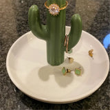 Ceramic Cactus/Aloe Ring Holder Dish for Jewelry Organizer Display