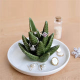Ceramic Cactus/Aloe Ring Holder Dish for Jewelry Organizer Display