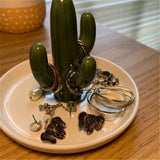 Ceramic Cactus/Aloe Ring Holder Dish for Jewelry Organizer Display