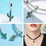 925 Sterling Silver Cactus & Unicorn Heart Rainbow Bottle Charms
