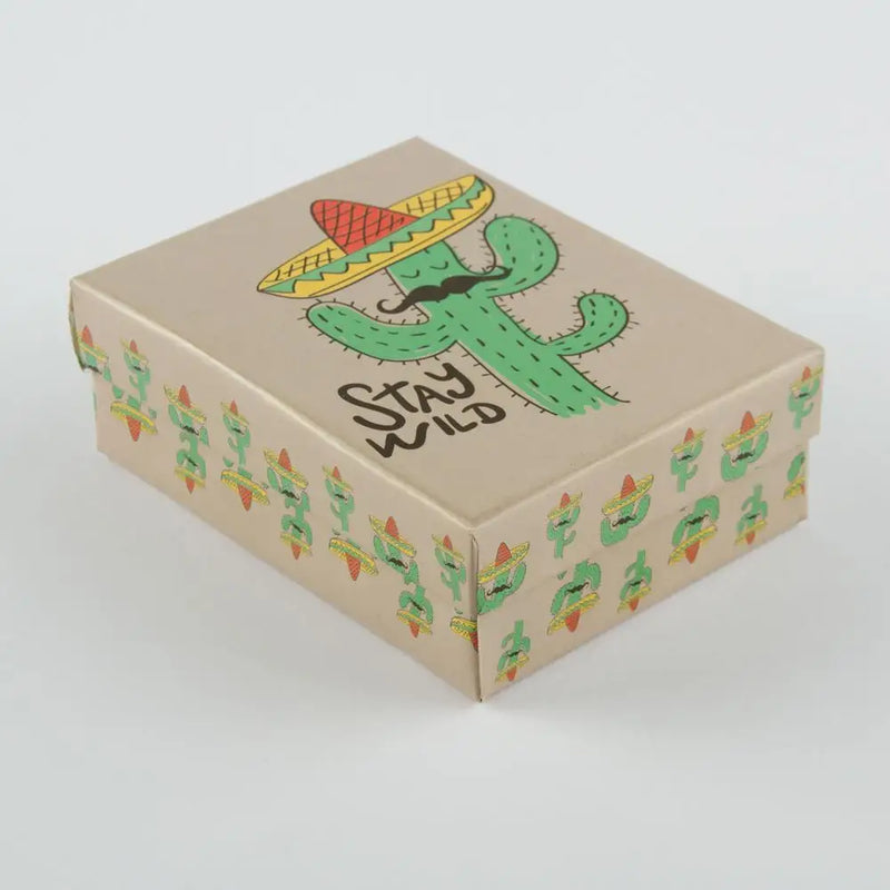 Cactus Figured Ring Box - Handcrafted Wood Jewelry Holder