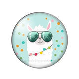 Cactus Flower Llama Alpaca Glass Snap Button Jewelry DIY