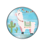 Cactus Flower Llama Alpaca Glass Snap Button Jewelry DIY