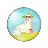 Cactus Flower Llama Alpaca Glass Snap Button Jewelry DIY