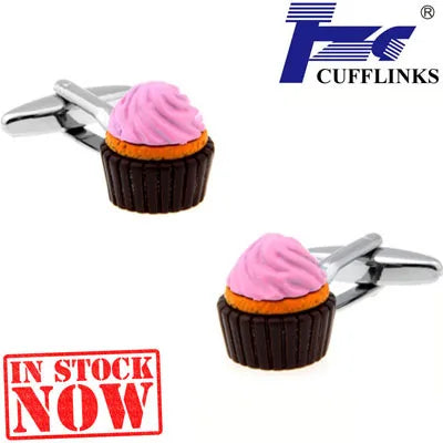 Cake Cufflink Cuff Link 2 Pairs Set