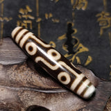 Calcified Old Agate Beads 3/5/9 Eye Totem Dzi Necklace Pendant