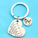 Calendar Key Chain Date Love You Engraved Keyring For Couple