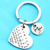 Calendar Key Chain Date Love You Engraved Keyring For Couple