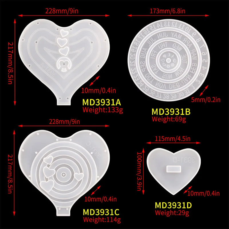 DIY Week Perpetual Calendar Silicone Mold