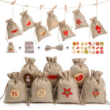 DIY Numbers Bag 24pcs/Set Christmas Advent Bag Candy Storage Bag Gift Bag