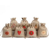 DIY Numbers Bag 24pcs/Set Christmas Advent Bag Candy Storage Bag Gift Bag