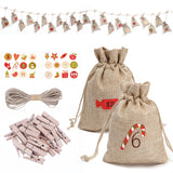 DIY Numbers Bag 24pcs/Set Christmas Advent Bag Candy Storage Bag Gift Bag