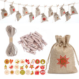 DIY Numbers Bag 24pcs/Set Christmas Advent Bag Candy Storage Bag Gift Bag