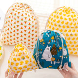 Calico Gift Bags Cotton Drawstring Pouch Makeup Wedding Party Storage Dolly Bag