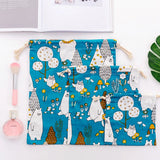 Calico Gift Bags Cotton Drawstring Pouch Makeup Wedding Party Storage Dolly Bag