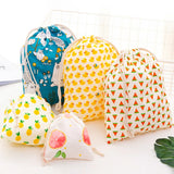 Calico Gift Bags Cotton Drawstring Pouch Makeup Wedding Party Storage Dolly Bag