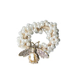 Camellia Flower Head Rope Small Bee Hair Rope Rubber Band Hair Circle Pearl