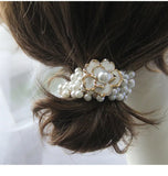 Camellia Flower Head Rope Small Bee Hair Rope Rubber Band Hair Circle Pearl