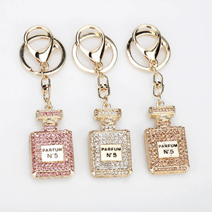 Camellia Lock Bag Keychain Pearl Pendant Car Keyring