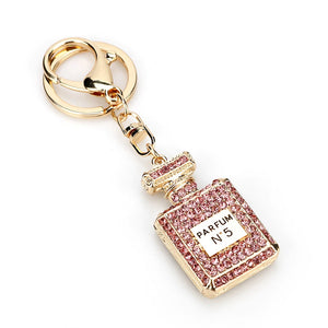 Camellia Lock Bag Keychain Pearl Pendant Car Keyring