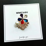 Camellia Jewelry Flowers Lapel Pins No 5 Crystal Pearls Brooches