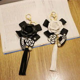 Camellia Tassel Pendant Keychain for Girls Bag Car Decoration