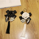 Camellia Tassel Pendant Keychain for Girls Bag Car Decoration