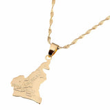 Cameroon Map Flag Pendant Necklace Chain Jewelry Women Men Africa Jewelry