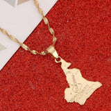 Cameroon Map Flag Pendant Necklace Chain Jewelry Women Men Africa Jewelry